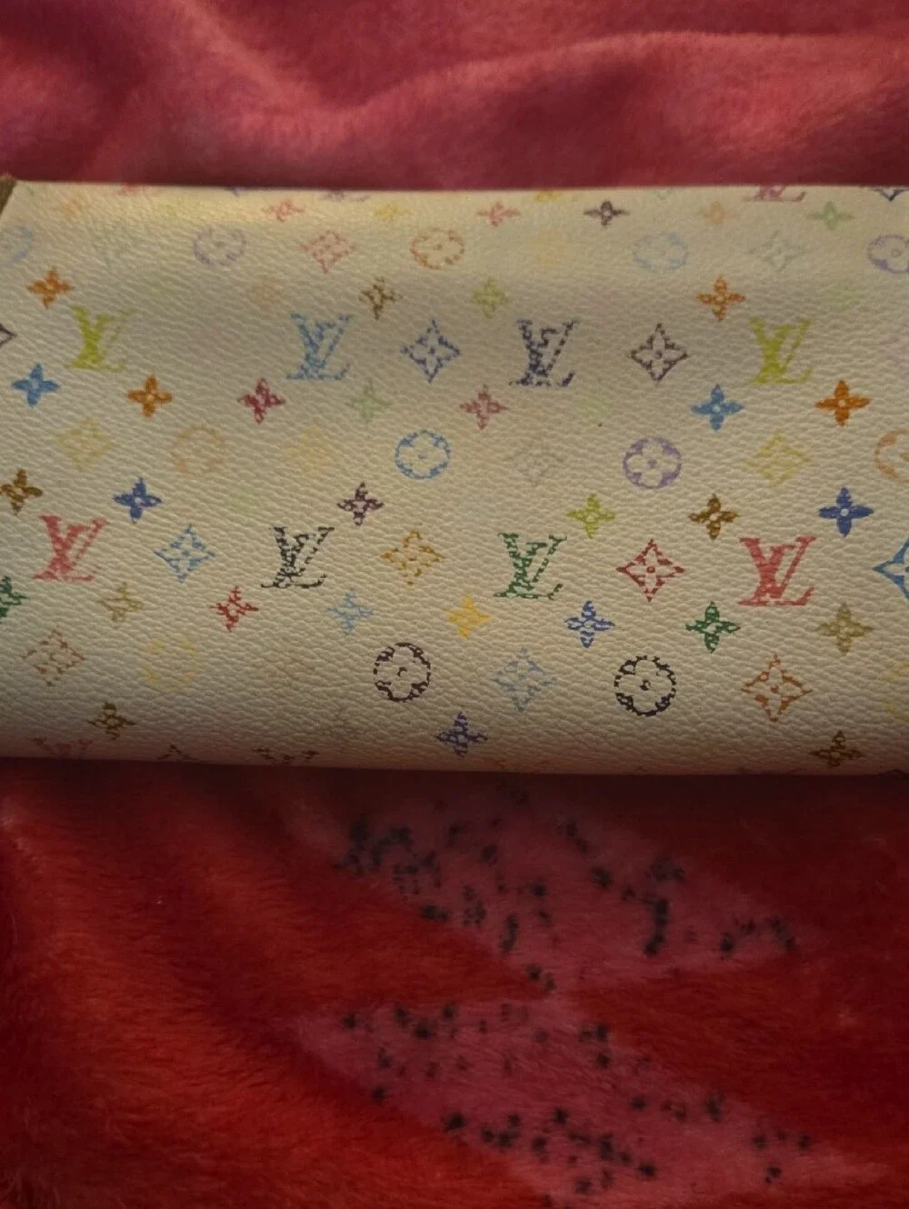 Louis Vuitton White Multicolor Murakami Well Loved Monogram Canvas Flap Wallet
